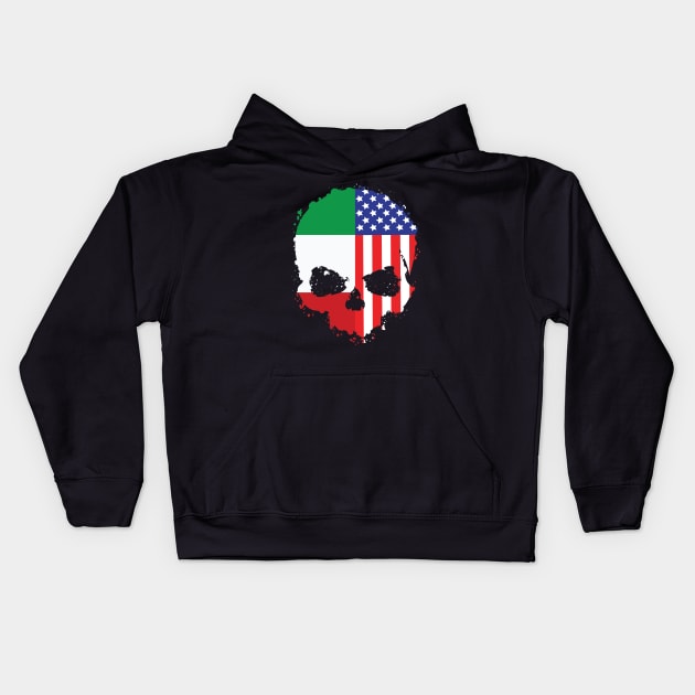 Italian American Pride Skull Kids Hoodie by Rosemarie Guieb Designs